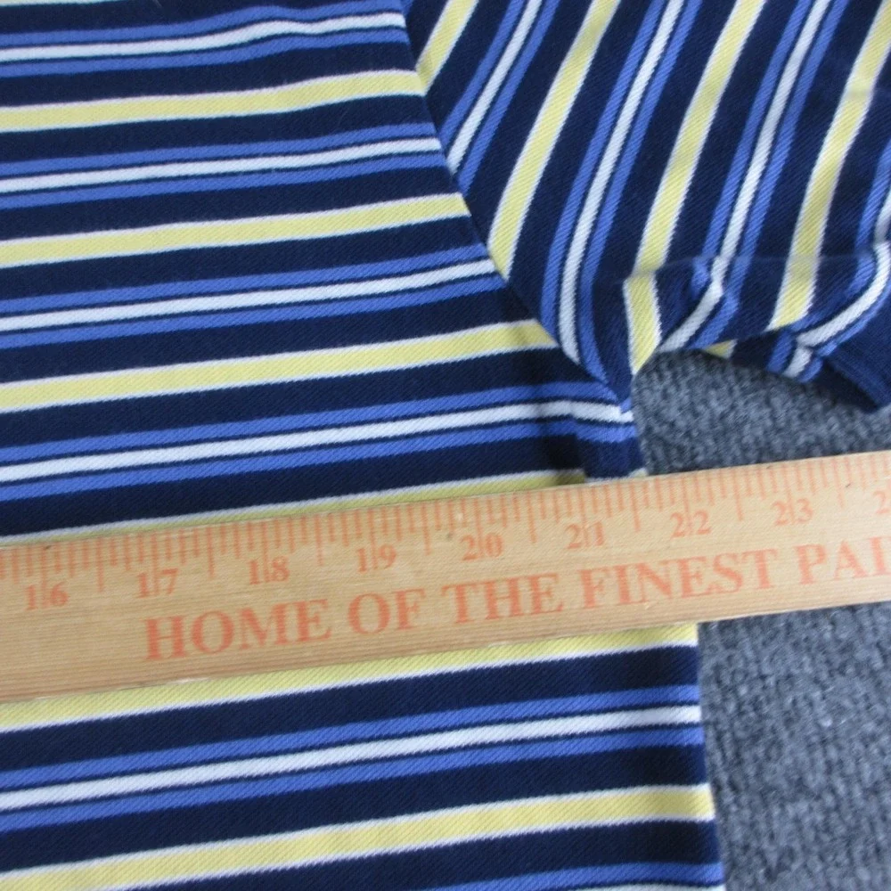 Polo Ralph Lauren Polo Shirt Mens L Blue Striped Short Sleeve Pony Logo Knit